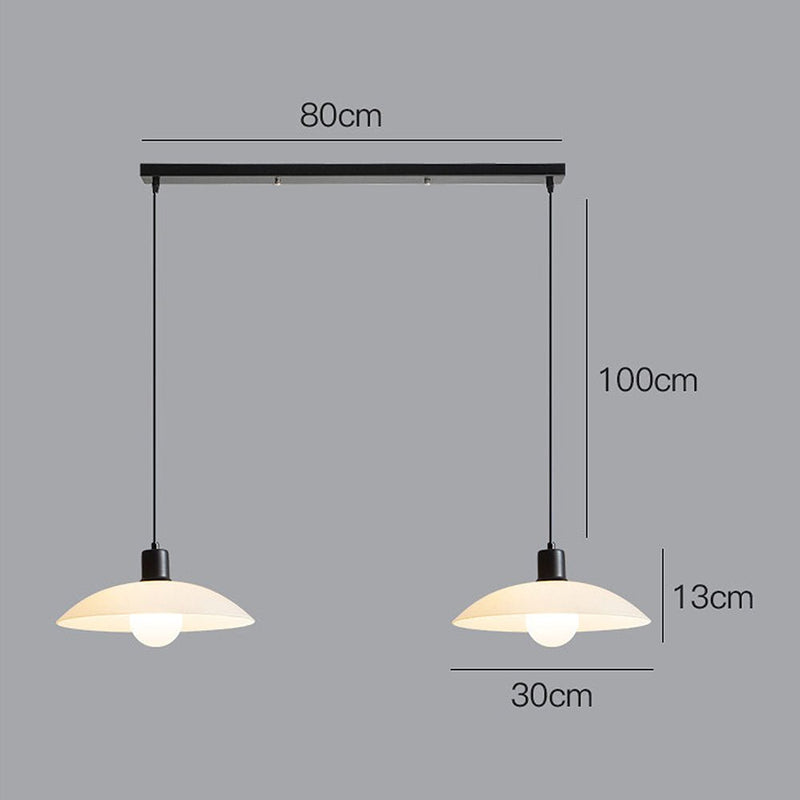 Minimalistische hanglamp van wit gelaagd glas