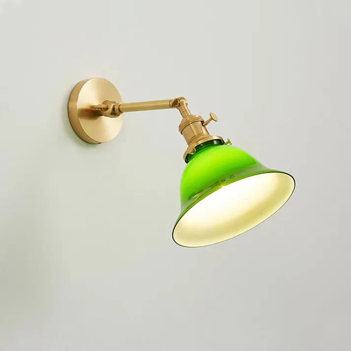 Vintage Zwenkarm Verstelbare Groene Glazen Wandlamp