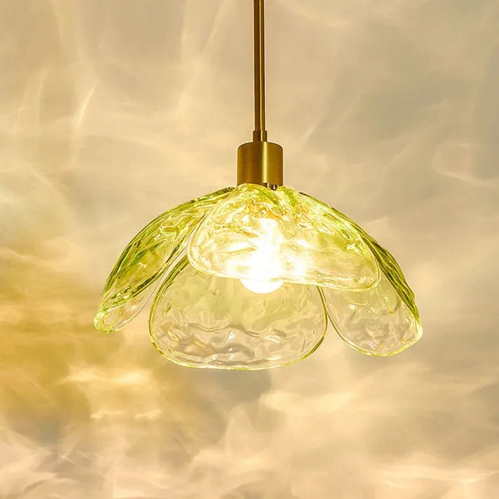 Japanse stijl glazen hanglamp creatieve bloem kroonluchter met één kop