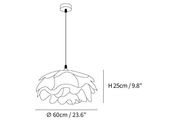 Witte hanglamp in bloemvorm