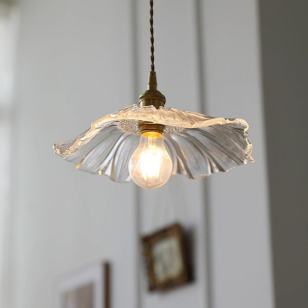 Bloem glazen hanglamp