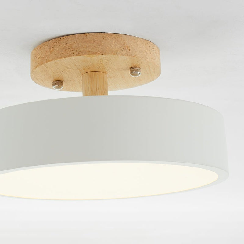 Moderne LED-plafondlamp Gemaakt van Hout