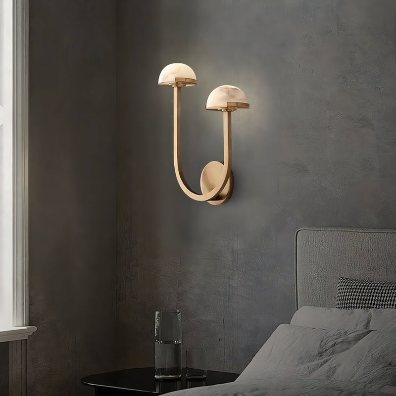 Paddestoel albasten wandlamp