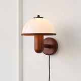 Paddestoel houten wandlamp