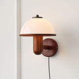 Paddestoel houten wandlamp