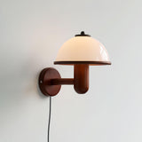 Paddestoel houten wandlamp