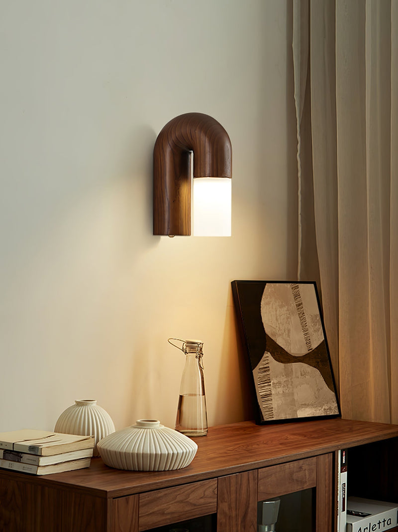 Arcus houten wandlamp