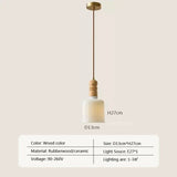 Crème Wind Massief Houten Hanglamp