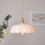 Vintage glazen bloem hanglamp