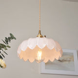 Vintage glazen bloem hanglamp