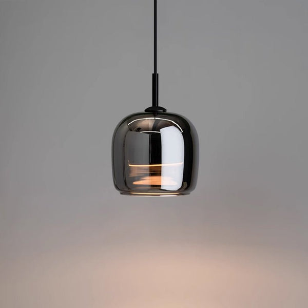 Scandinavisch zwart glazen hanglamp