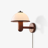 Paddestoel houten wandlamp