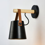 Conische wandlamp van hout