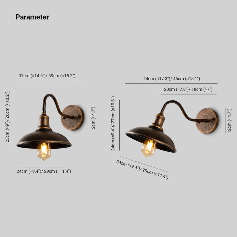 Alessio Rustieke Komvormige Antiek Messing IP65 Waterdichte Wandlamp voor Buiten - Stralend thuis Amsterdam