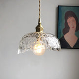 Onregelmatige hanglamp van messing glas