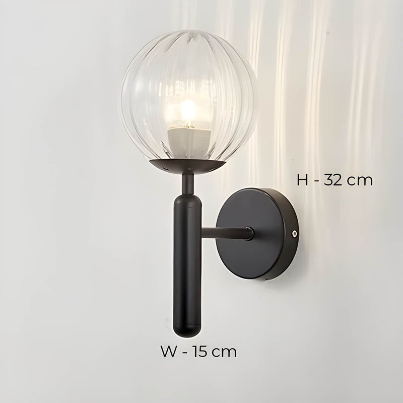 Clair Wandlamp van bewerkt glas - Stralend thuis Amsterdam