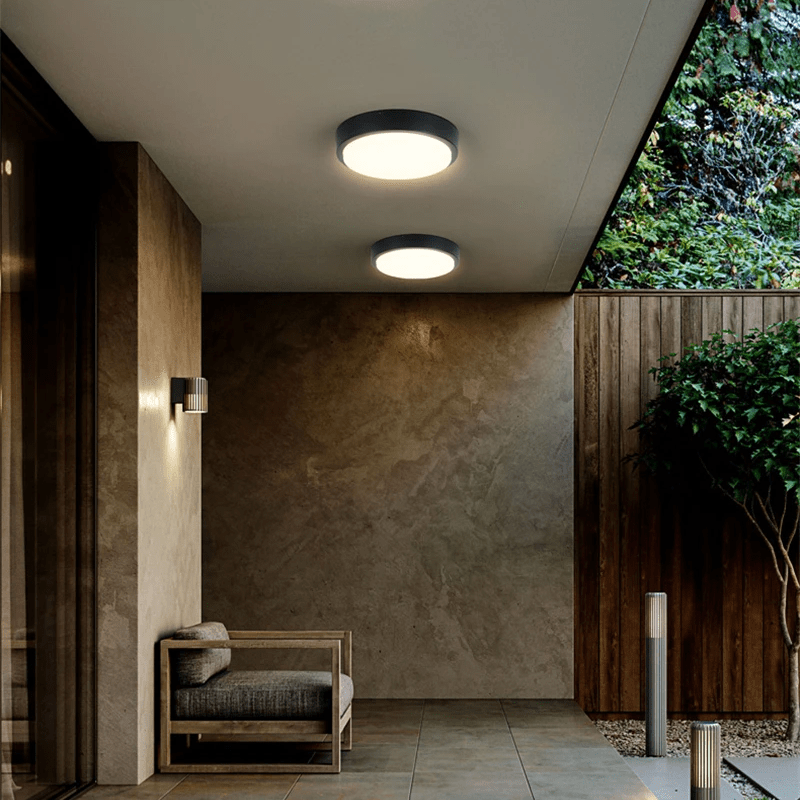 Eenvoudige buiten waterdichte aluminium ronde LED inbouw plafondlamp - Stralend thuis Amsterdam