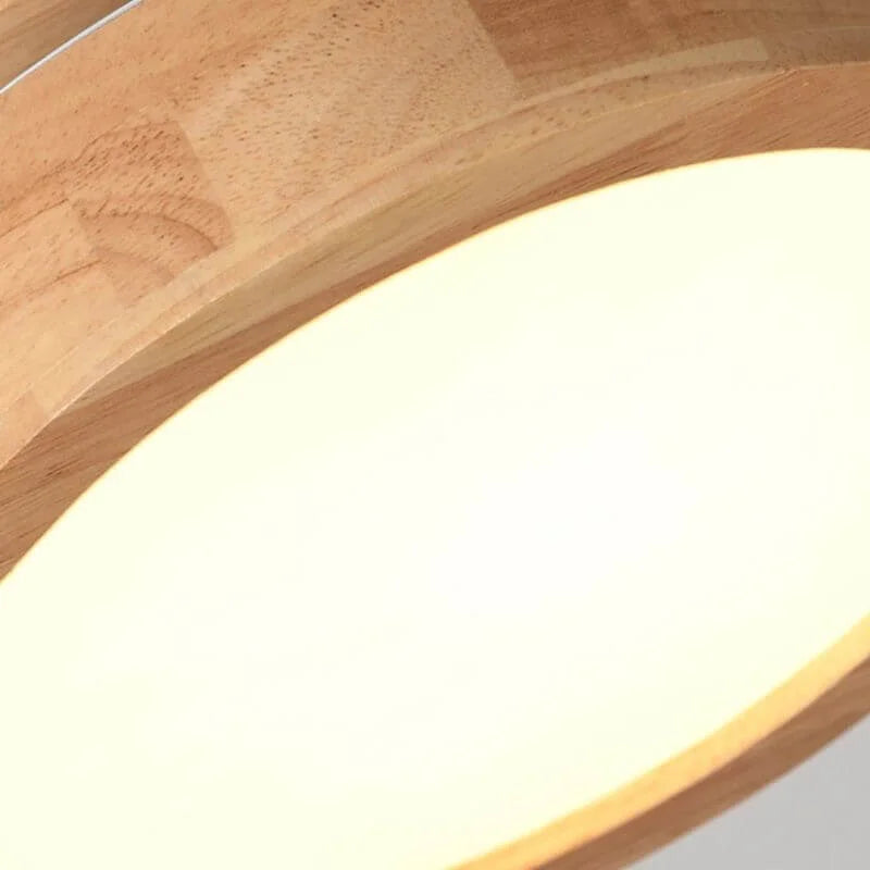 Houten Ronde Plafondlamp