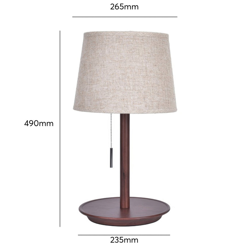 Gentle Glow Scandinavische walnotenlamp met luxe stoffen accenten - Stralend thuis Amsterdam
