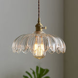 Vintage glazen bloem hanglamp