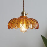 Vintage glazen bloem hanglamp