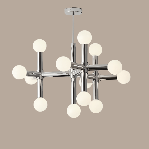 Glazen bolkroonluchter Scandinavische stijl - Stralend thuis Amsterdam