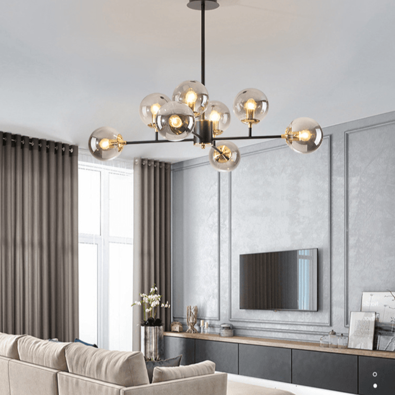 Glazen kroonluchter in Scandinavische stijl - Stralend thuis Amsterdam