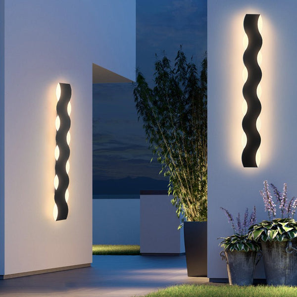 Golfvormige Buiten Wandlamp - Stralend thuis Amsterdam