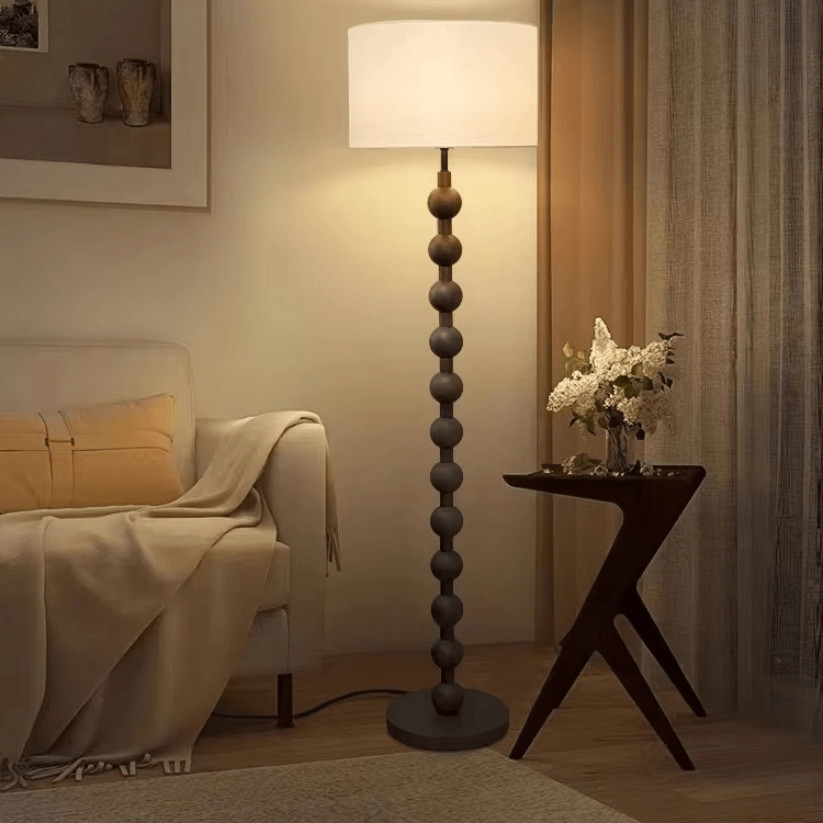 Japandi houten vloerlamp - Stralend thuis Amsterdam