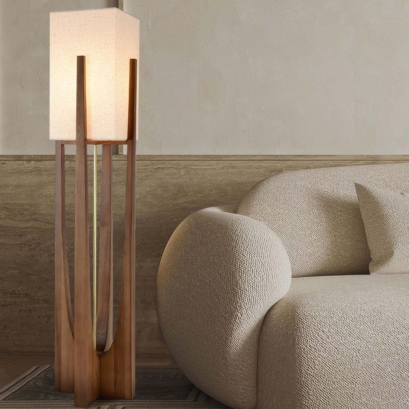 Japanse stijl walnoot vloerlamp eenvoudige massief houten lamp - Stralend thuis Amsterdam
