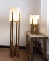Japanse stijl walnoot vloerlamp eenvoudige massief houten lamp - Stralend thuis Amsterdam