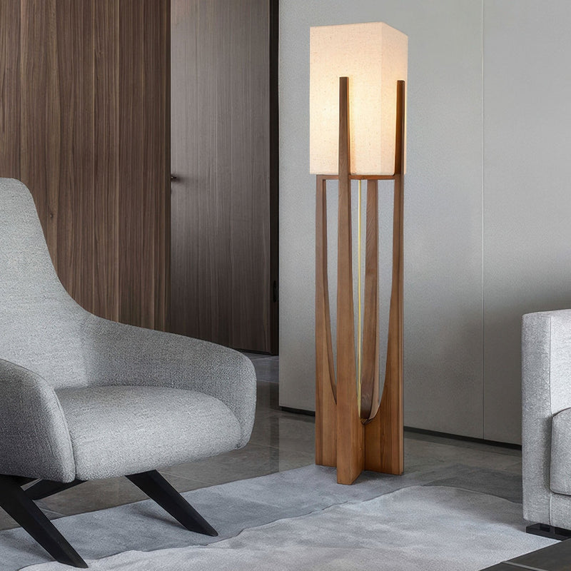 Japanse stijl walnoot vloerlamp eenvoudige massief houten lamp - Stralend thuis Amsterdam