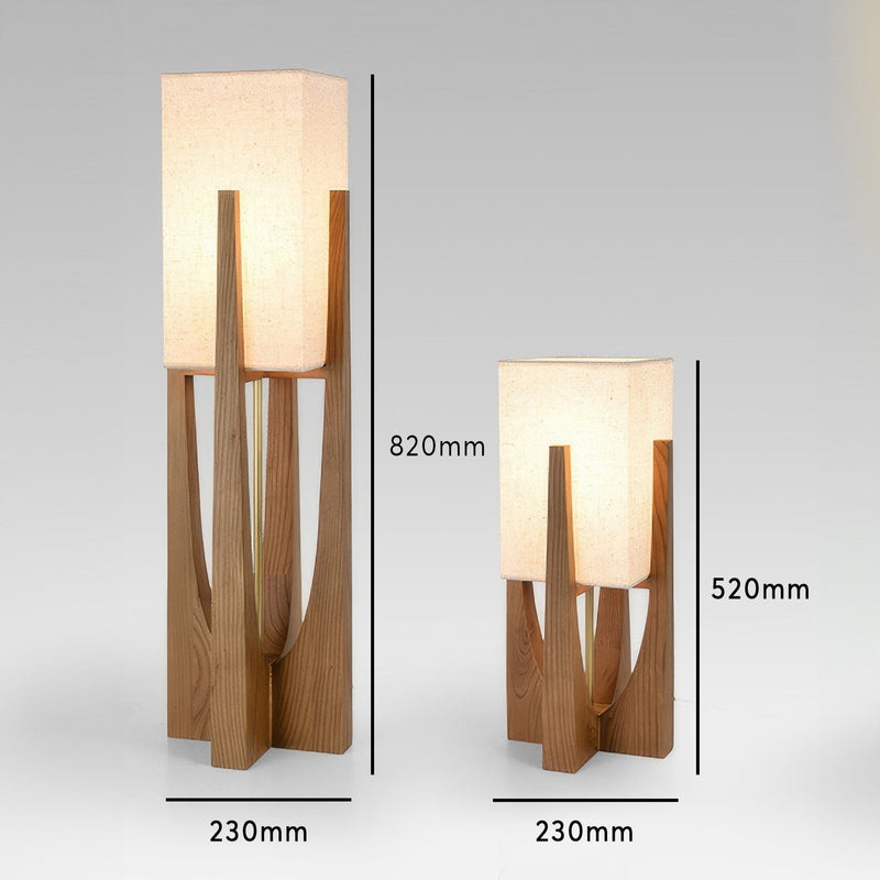 Japanse stijl walnoot vloerlamp eenvoudige massief houten lamp - Stralend thuis Amsterdam
