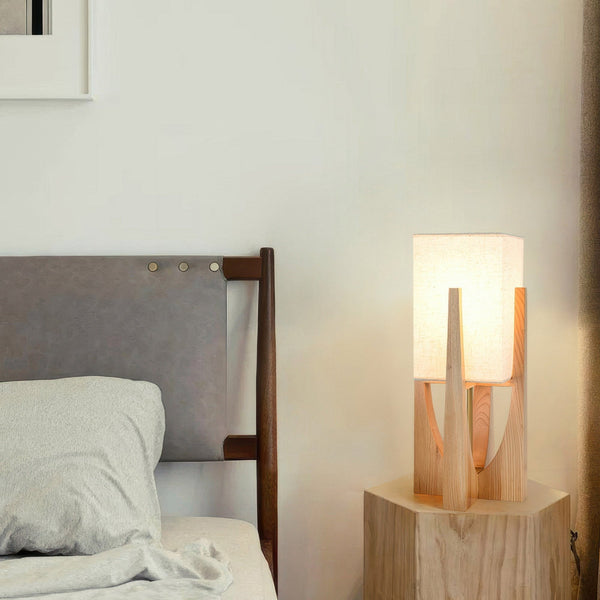 Japanse stijl walnoot vloerlamp eenvoudige massief houten lamp - Stralend thuis Amsterdam