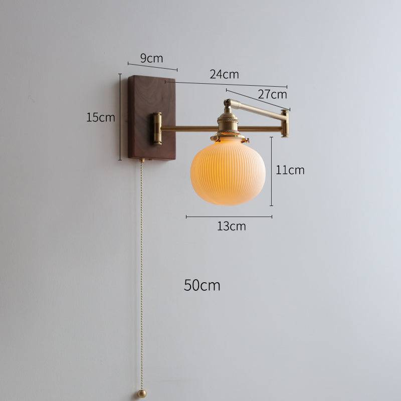 Keramische Wandlamp Met Houten Plaat - Stralend thuis Amsterdam