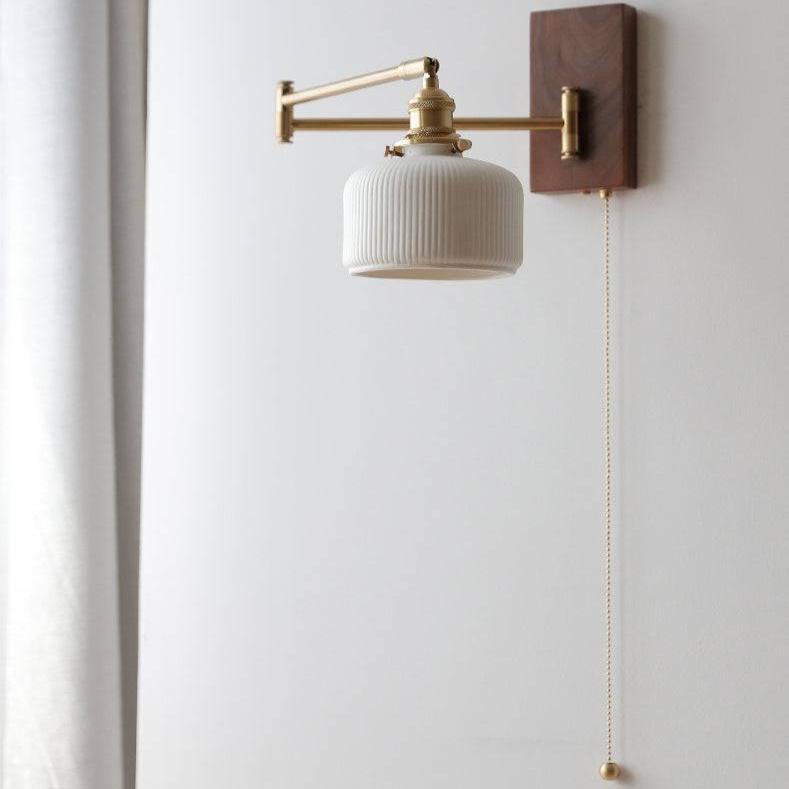 Keramische Wandlamp Met Houten Plaat - Stralend thuis Amsterdam