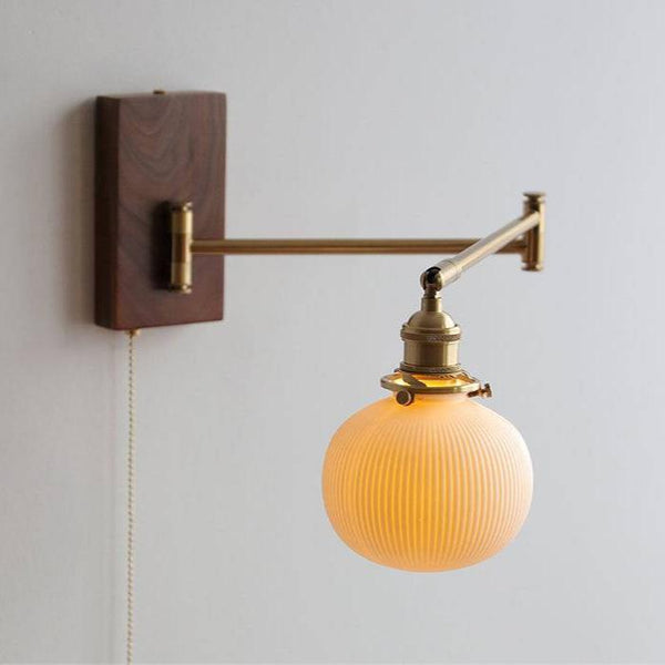 Keramische Wandlamp Met Houten Plaat - Stralend thuis Amsterdam