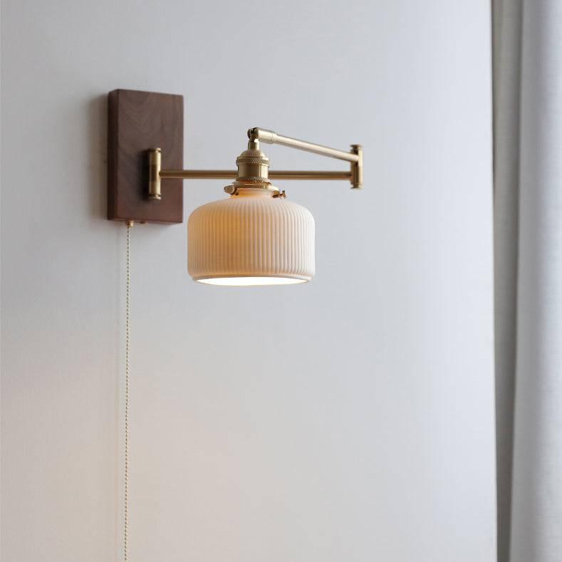 Keramische Wandlamp Met Houten Plaat - Stralend thuis Amsterdam