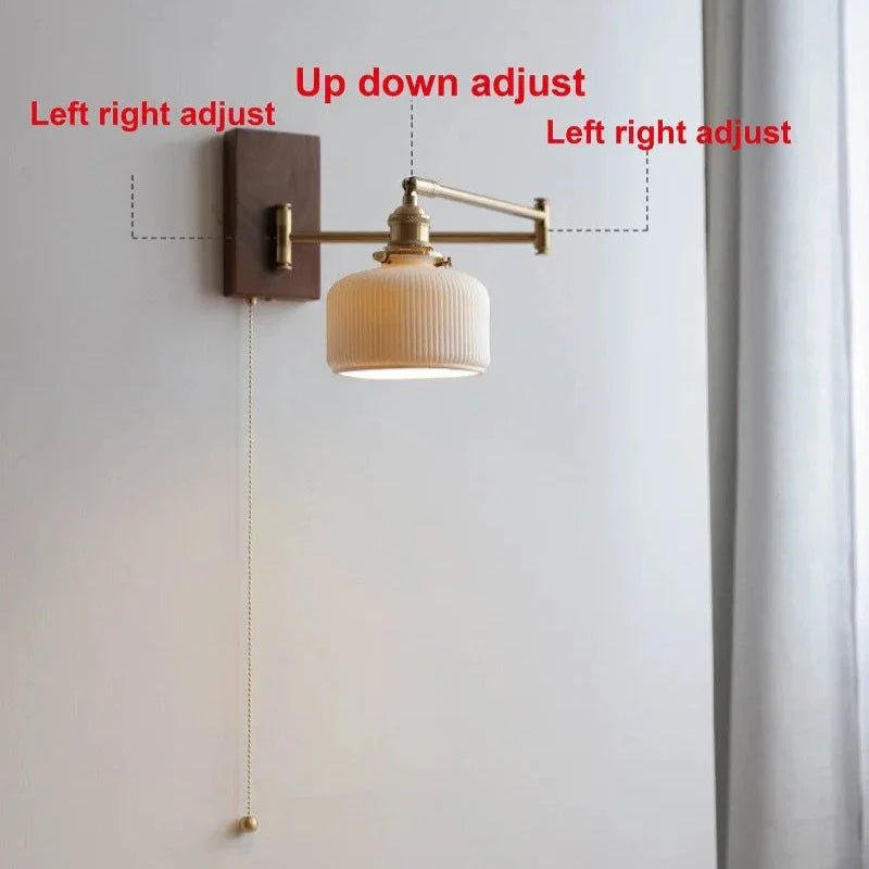 Keramische Wandlamp Met Houten Plaat - Stralend thuis Amsterdam