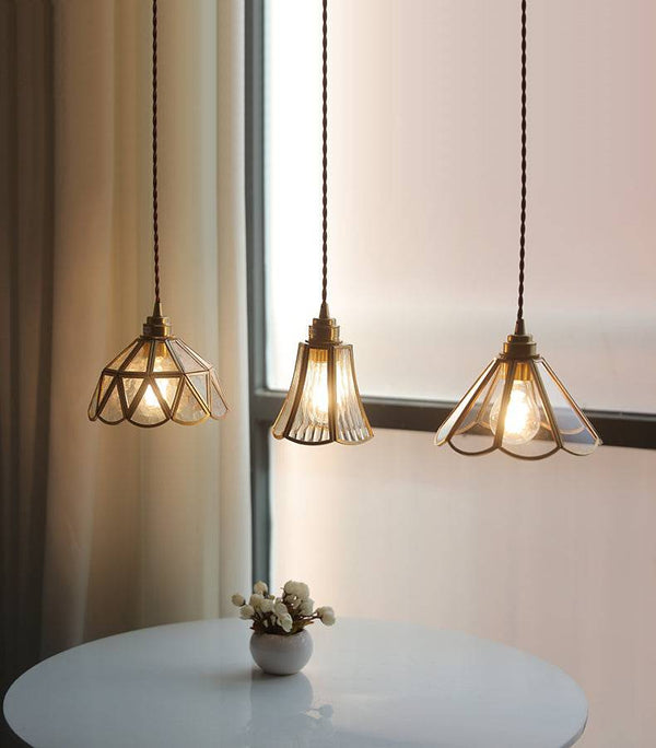Messing glazen hanglamp - Stralend thuis Amsterdam