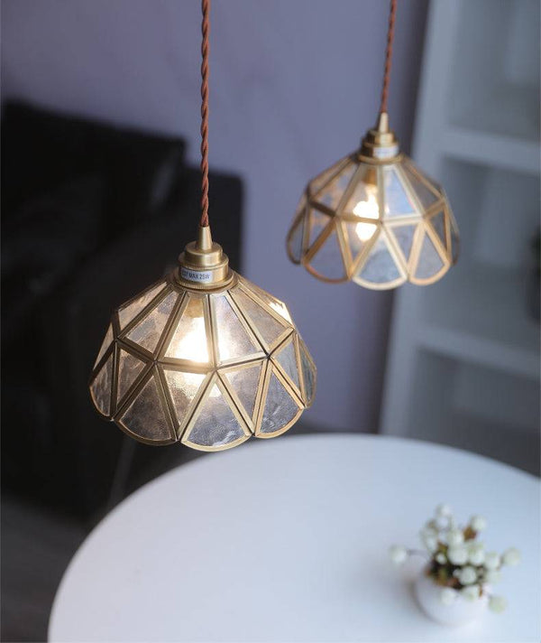 Messing glazen hanglamp - Stralend thuis Amsterdam