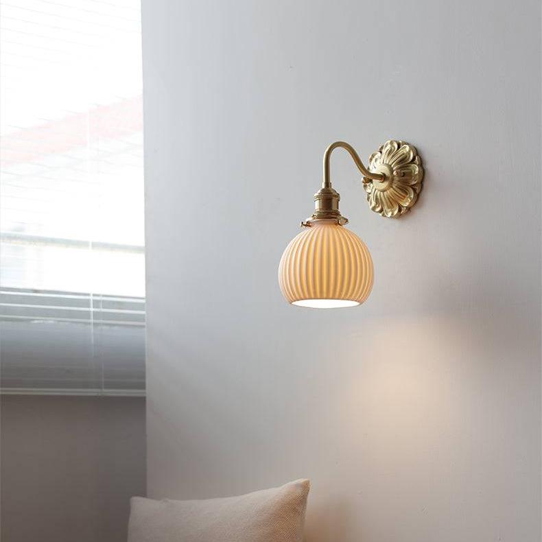 Messing keramische wandlamp - Stralend thuis Amsterdam