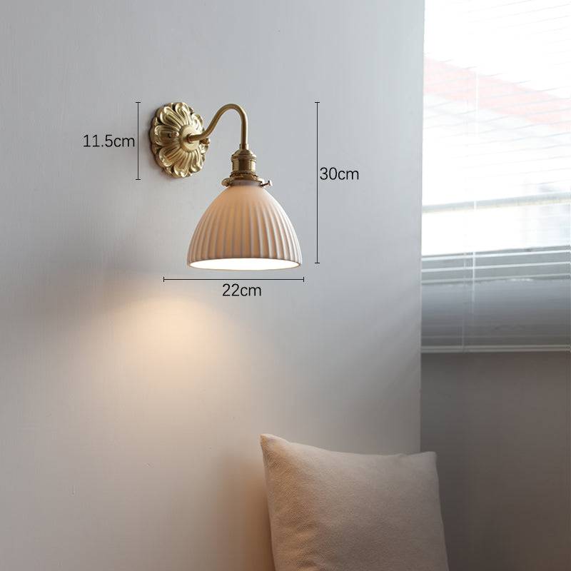 Messing keramische wandlamp - Stralend thuis Amsterdam