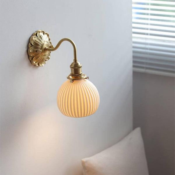 Messing keramische wandlamp - Stralend thuis Amsterdam