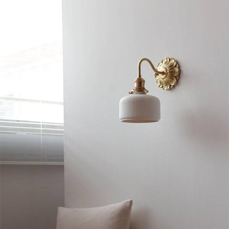 Messing keramische wandlamp - Stralend thuis Amsterdam