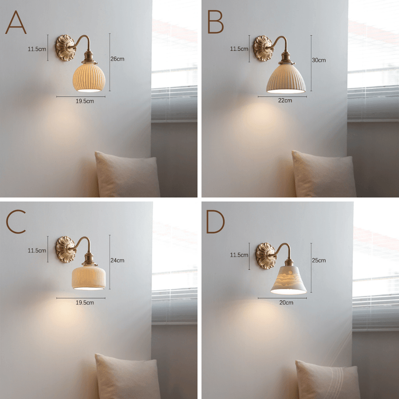 Messing keramische wandlamp - Stralend thuis Amsterdam
