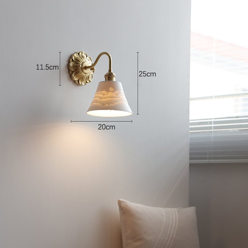 Messing keramische wandlamp - Stralend thuis Amsterdam