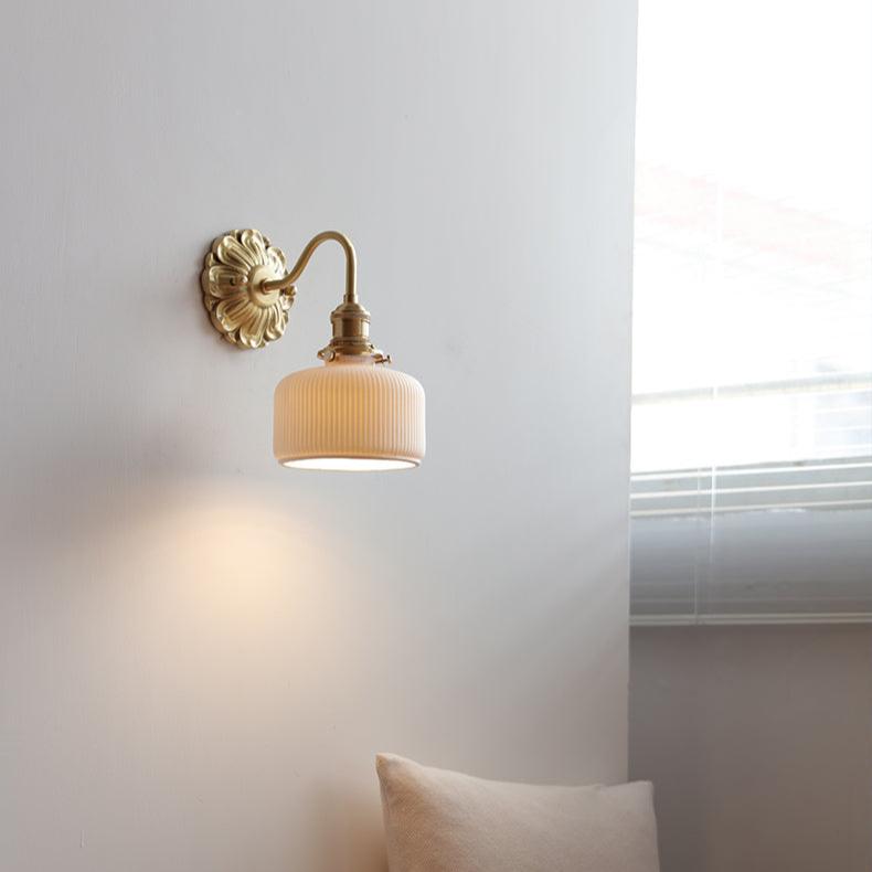 Messing keramische wandlamp - Stralend thuis Amsterdam