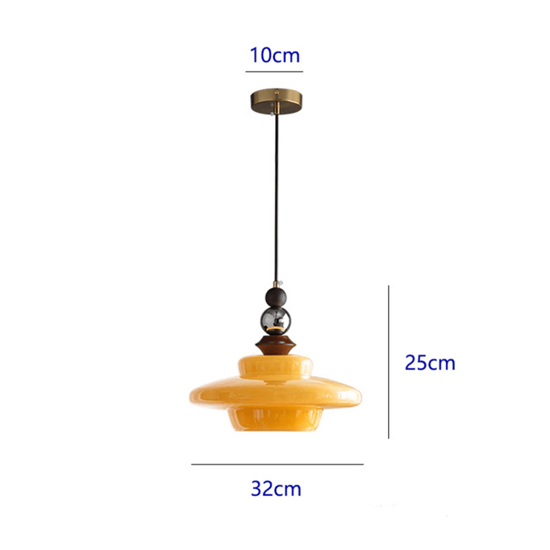 Middeleeuwse stijl glas beige eetkamer hanglamp - Stralend thuis Amsterdam