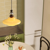 Middeleeuwse stijl glas beige eetkamer hanglamp - Stralend thuis Amsterdam